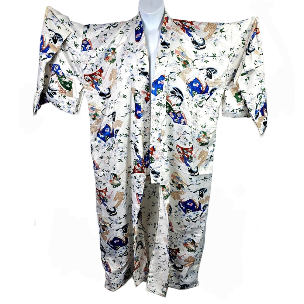 Pacific Open Front Japanese Geisha Floral Kimono